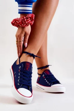 Online Big Star Shoes Damskie Trampki BIG STAR JJ274121 Granatowe
