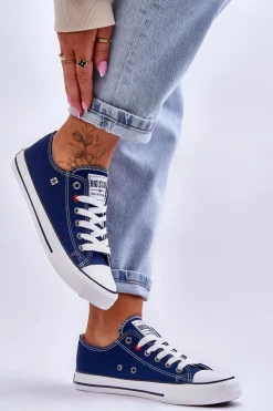 Online Big Star Shoes Damskie Trampki Big Star T274021 Granatowe