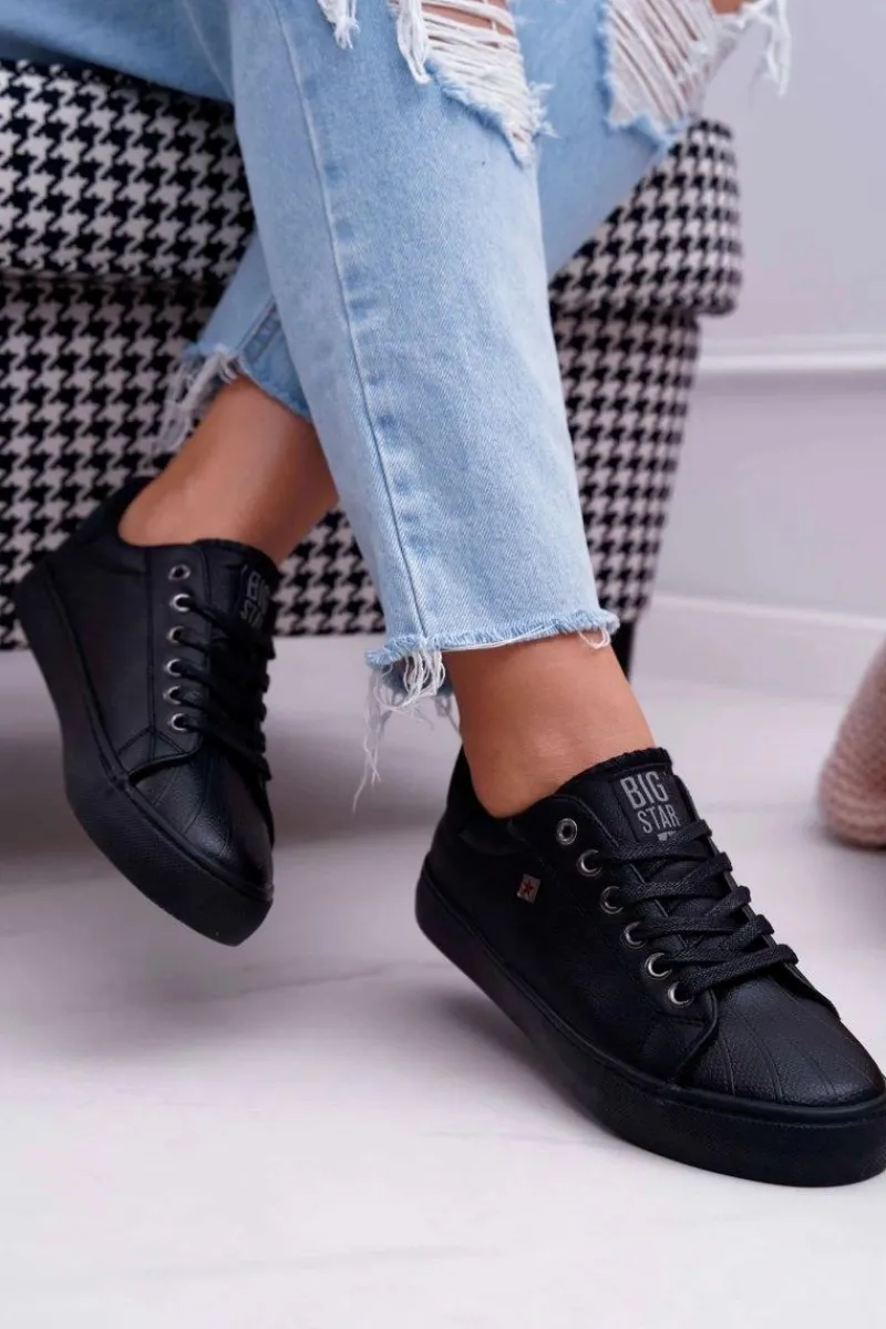 Sale Damskie Trampki Big Star Czarne BB274032 Damskie Trampki Damskie Big Star|Trampki Damskie Niskie