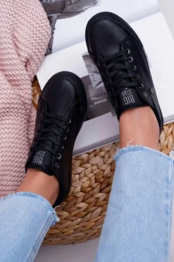 Sale Damskie Trampki Big Star Czarne BB274032 Damskie Trampki Damskie Big Star|Trampki Damskie Niskie