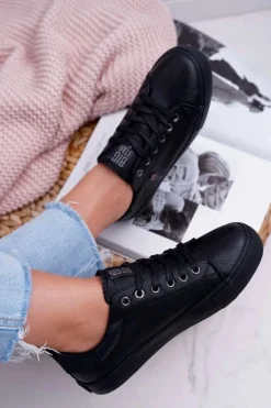 Sale Damskie Trampki Big Star Czarne BB274032 Damskie Trampki Damskie Big Star|Trampki Damskie Niskie