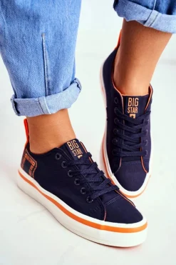 Online Damskie Trampki Big Star Granatowe FF274A070 Damskie Trampki Damskie Big Star|Trampki Damskie Niskie