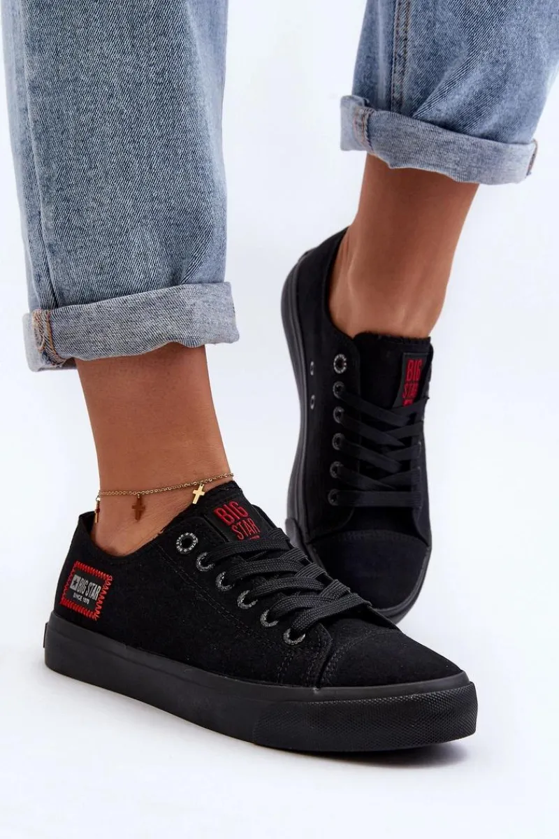 Best Damskie Trampki BIG STAR HH274133 Czarne Damskie Trampki Damskie Big Star|Trampki Damskie Niskie