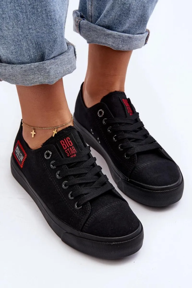 Best Damskie Trampki BIG STAR HH274133 Czarne Damskie Trampki Damskie Big Star|Trampki Damskie Niskie