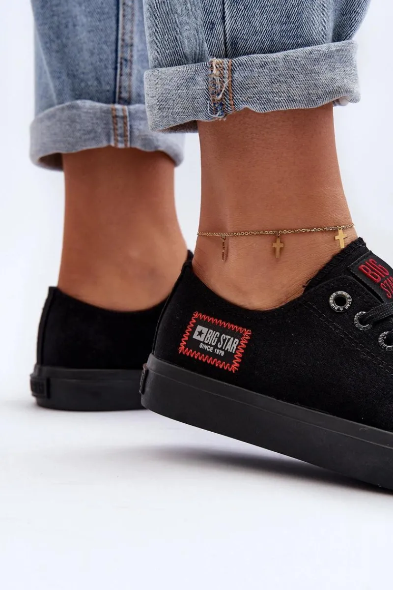 Best Damskie Trampki BIG STAR HH274133 Czarne Damskie Trampki Damskie Big Star|Trampki Damskie Niskie