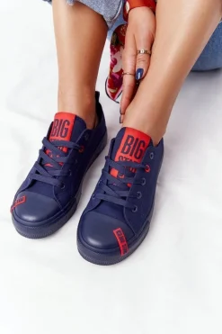 New Damskie Trampki BIG STAR HH274676 Granatowe Damskie Trampki Damskie Big Star|Trampki Damskie Niskie