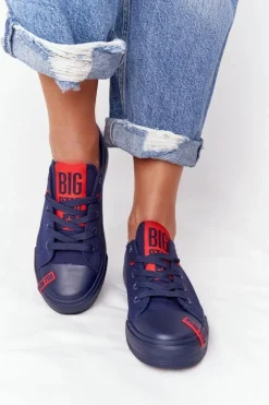 New Damskie Trampki BIG STAR HH274676 Granatowe Damskie Trampki Damskie Big Star|Trampki Damskie Niskie