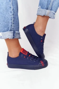 New Damskie Trampki BIG STAR HH274676 Granatowe Damskie Trampki Damskie Big Star|Trampki Damskie Niskie