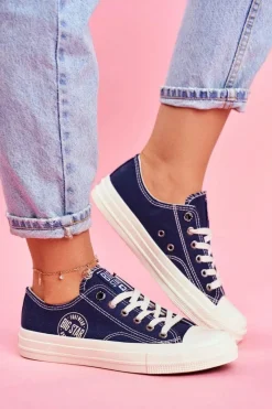 New Big Star Shoes Damskie Trampki Big Star Granatowe FF274125
