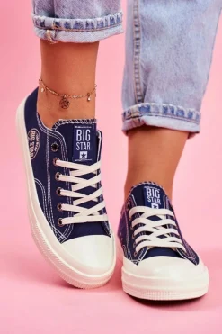 New Big Star Shoes Damskie Trampki Big Star Granatowe FF274125