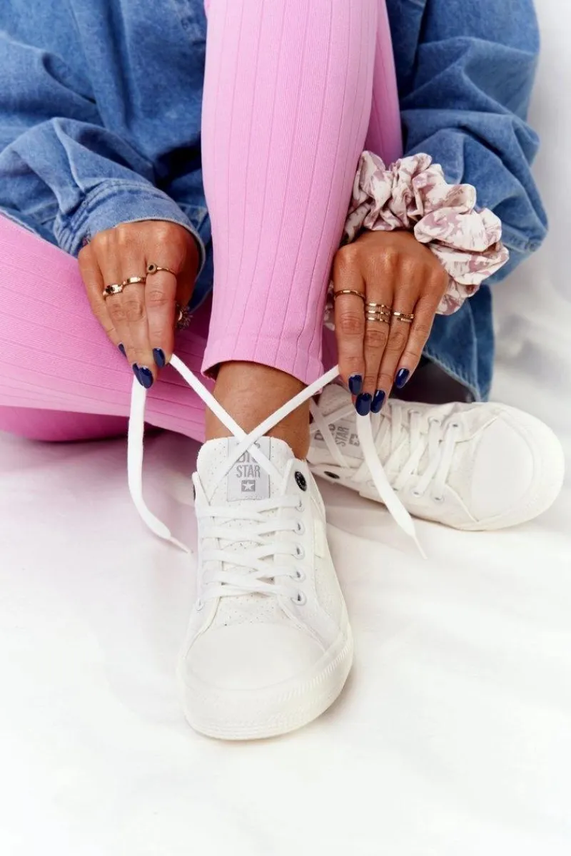 Outlet Big Star Shoes Damskie Trampki BIG STAR HH274017 Białe