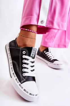 Trampki Damskie Big Star|Trampki Damskie Niskie>Big Star Shoes Damskie Trampki Big Star Ażurowe Czarne FF274023 Czarny