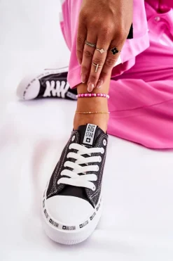 Trampki Damskie Big Star|Trampki Damskie Niskie></noscript>Big Star Shoes Damskie Trampki Big Star Ażurowe Czarne FF274023 Czarny