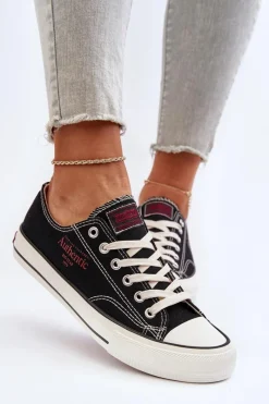 Outlet Big Star Shoes Damskie Trampki Big Star NN274234 Czarne