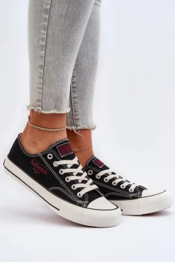 Outlet Big Star Shoes Damskie Trampki Big Star NN274234 Czarne