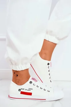 New Big Star Shoes Damskie Trampki Big Star Białe FF274079