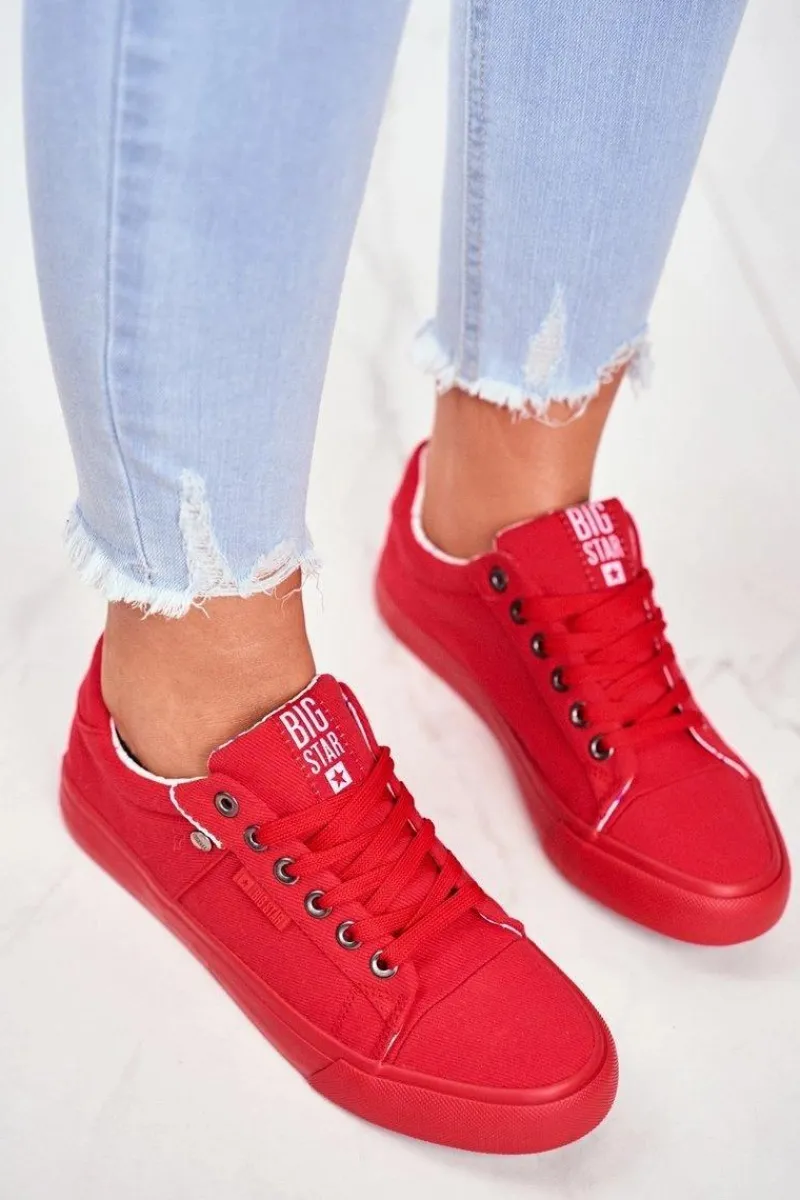 Discount Big Star Shoes Damskie Trampki Big Star Czerwone AA274514