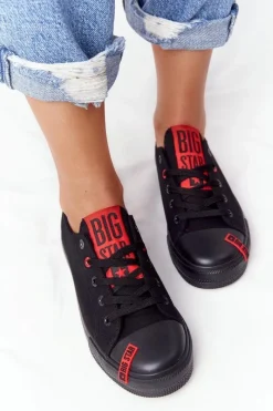 Damskie Trampki BIG STAR HH274678 Czarne Damskie Trampki Damskie Big Star|Trampki Damskie Niskie