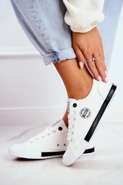 Outlet Big Star Shoes Damskie Trampki Big Star Białe FF274228