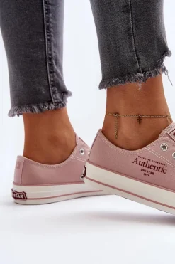 Outlet Big Star Shoes Damskie Trampki Big Star NN274239 Różowe Różowy