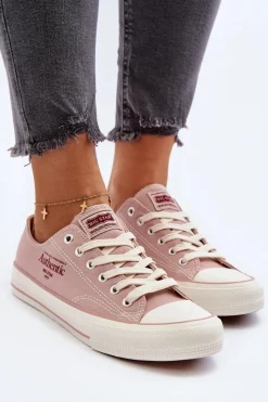 Outlet Big Star Shoes Damskie Trampki Big Star NN274239 Różowe Różowy