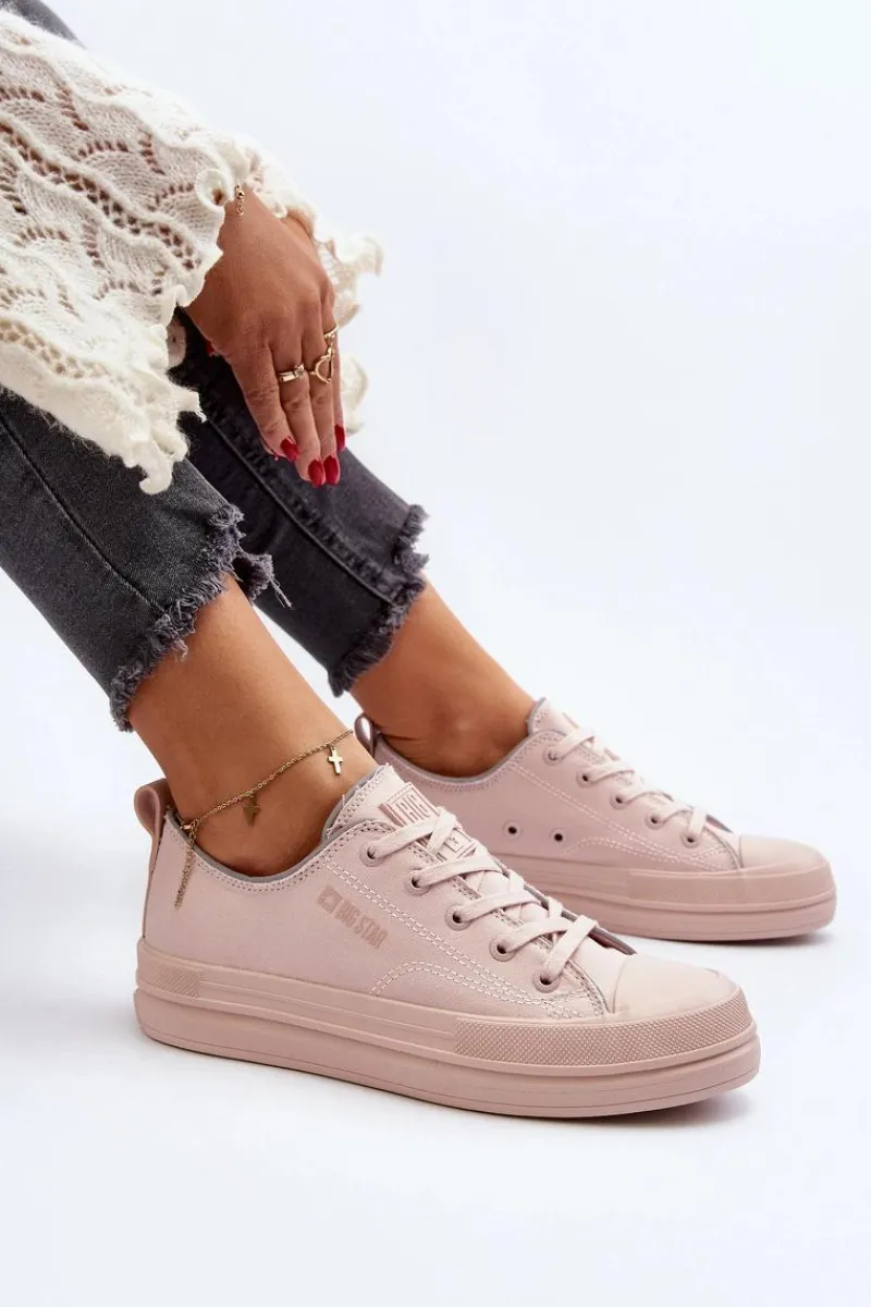 Sale Big Star Shoes Damskie Trampki Big Star NN274851 Różowe Różowy