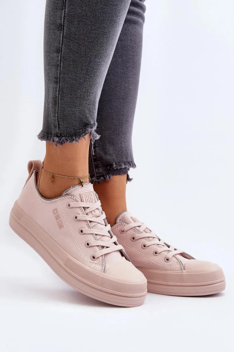 Sale Big Star Shoes Damskie Trampki Big Star NN274851 Różowe Różowy