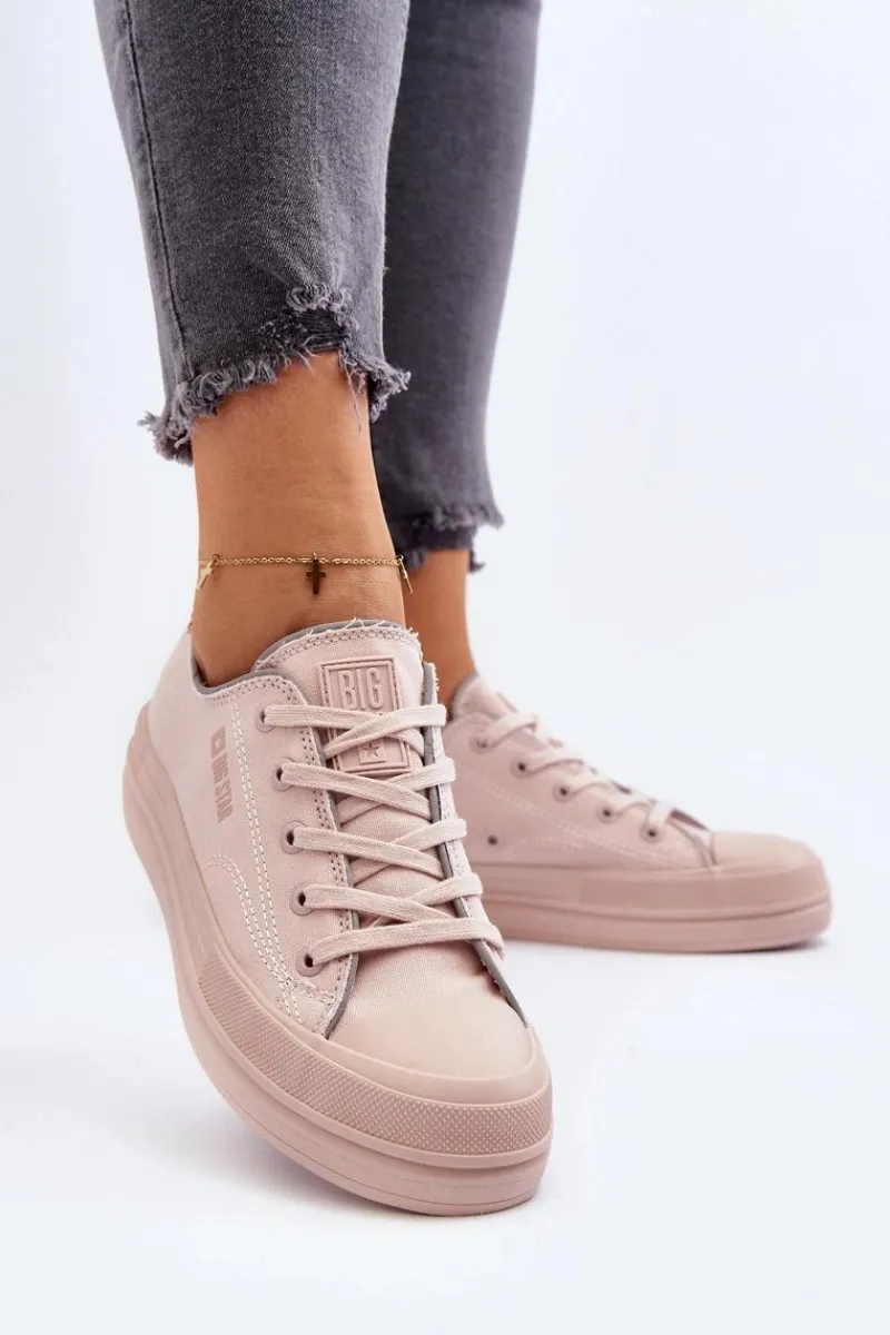 Sale Big Star Shoes Damskie Trampki Big Star NN274851 Różowe Różowy