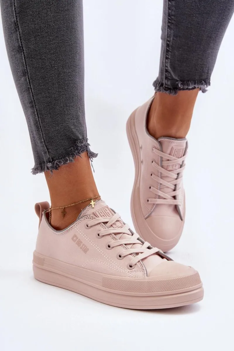 Sale Big Star Shoes Damskie Trampki Big Star NN274851 Różowe Różowy