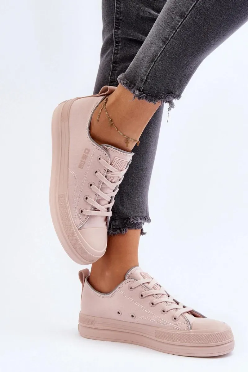 Sale Big Star Shoes Damskie Trampki Big Star NN274851 Różowe Różowy