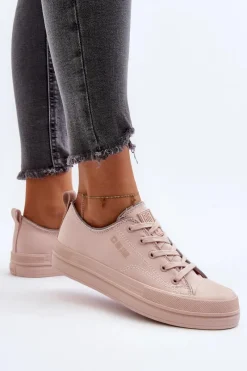 Sale Big Star Shoes Damskie Trampki Big Star NN274851 Różowe Różowy