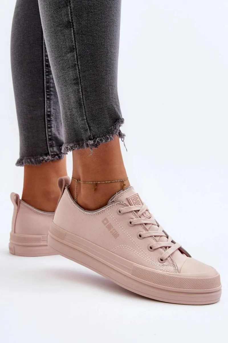 Sale Big Star Shoes Damskie Trampki Big Star NN274851 Różowe Różowy