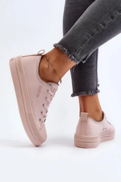 Sale Big Star Shoes Damskie Trampki Big Star NN274851 Różowe Różowy