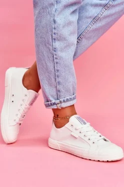 Discount Big Star Shoes Damskie Trampki Big Star Białe FF274A081