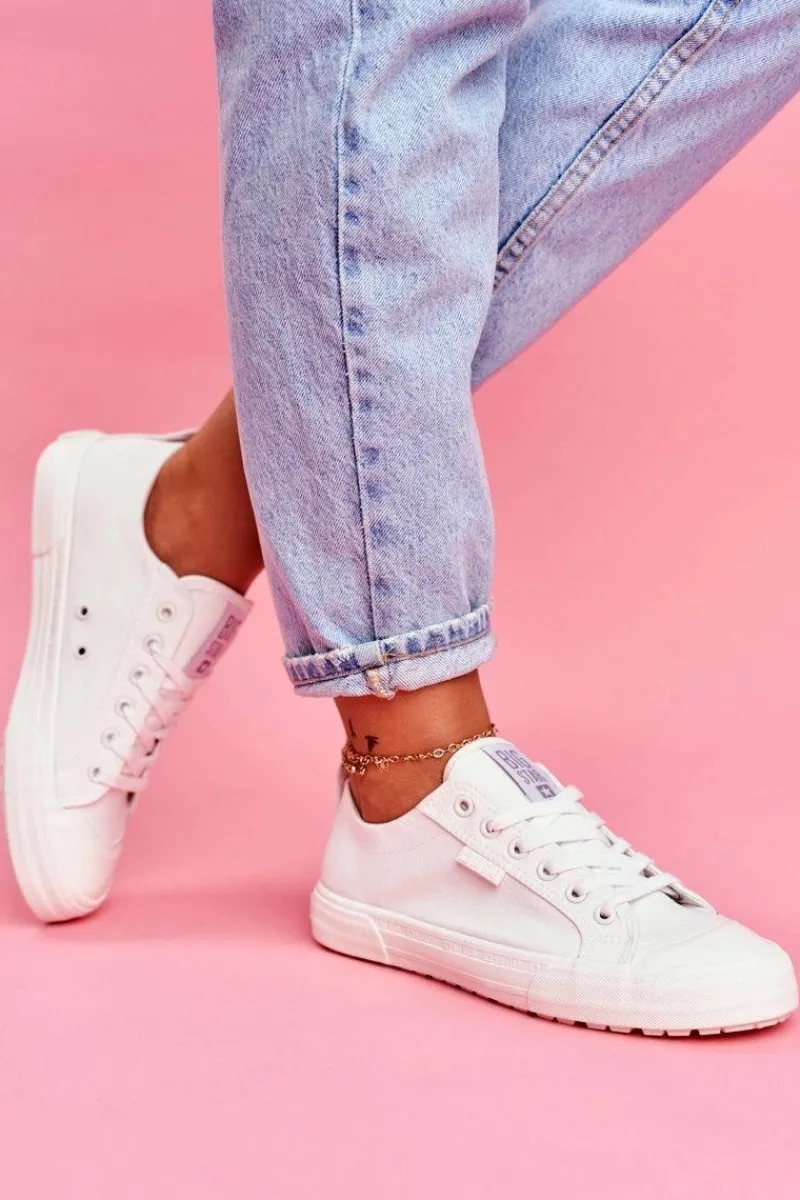 Discount Big Star Shoes Damskie Trampki Big Star Białe FF274A081