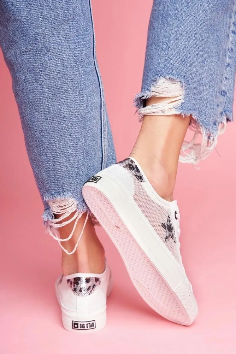 Outlet Big Star Shoes Damskie Trampki Big Star Białe FF274487