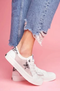 Outlet Big Star Shoes Damskie Trampki Big Star Białe FF274487