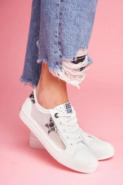 Outlet Big Star Shoes Damskie Trampki Big Star Białe FF274487