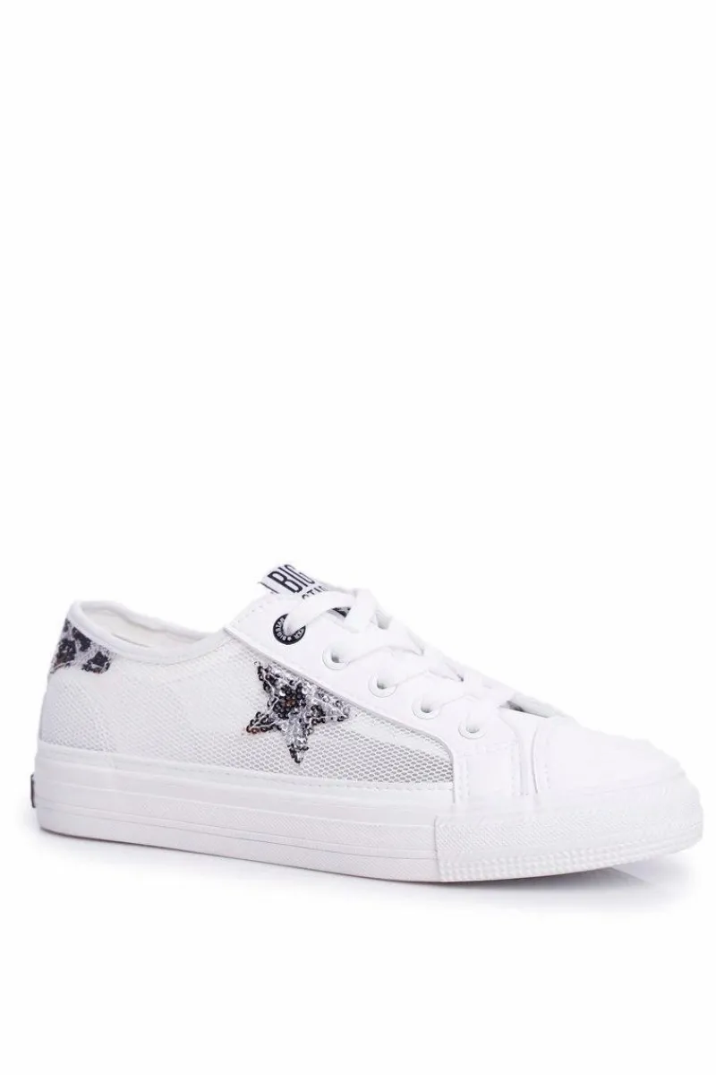 Outlet Big Star Shoes Damskie Trampki Big Star Białe FF274487