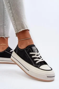 Discount Big Star Shoes Damskie Trampki Big Star NN274204 Czarne Czarny