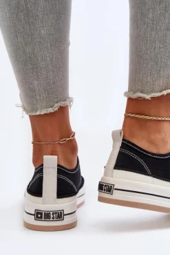 Discount Big Star Shoes Damskie Trampki Big Star NN274204 Czarne Czarny