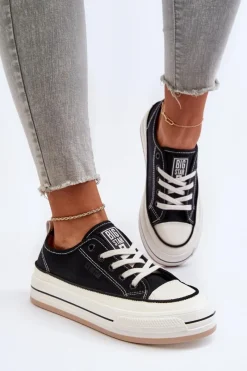 Discount Big Star Shoes Damskie Trampki Big Star NN274204 Czarne Czarny