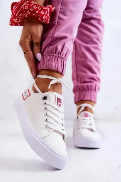 Trampki Damskie Big Star|Trampki Damskie Niskie></noscript>Big Star Shoes Damskie Trampki BIG STAR HH274131 Białe