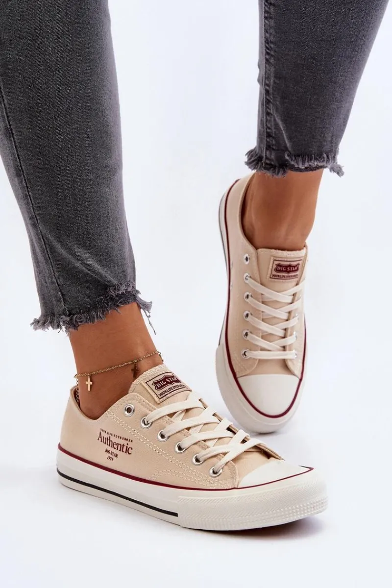 Clearance Damskie Trampki Big Star NN274236 Beżowe Damskie Trampki Damskie Big Star|Trampki Damskie Niskie