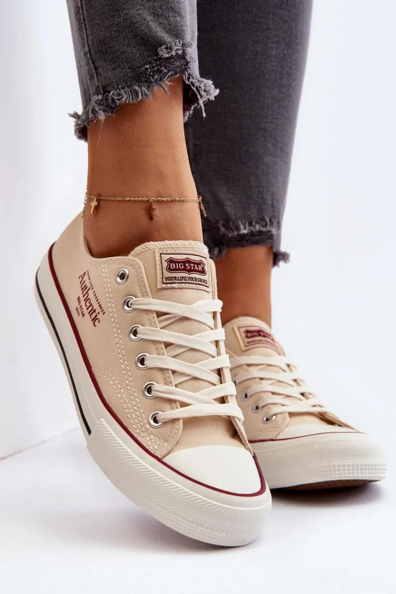 Clearance Damskie Trampki Big Star NN274236 Beżowe Damskie Trampki Damskie Big Star|Trampki Damskie Niskie