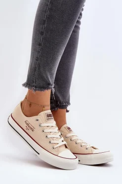 Clearance Damskie Trampki Big Star NN274236 Beżowe Damskie Trampki Damskie Big Star|Trampki Damskie Niskie