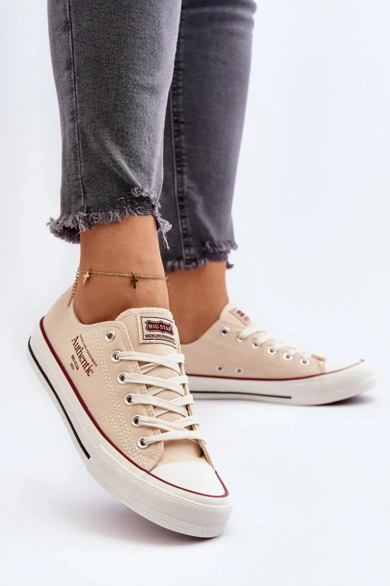 Clearance Damskie Trampki Big Star NN274236 Beżowe Damskie Trampki Damskie Big Star|Trampki Damskie Niskie