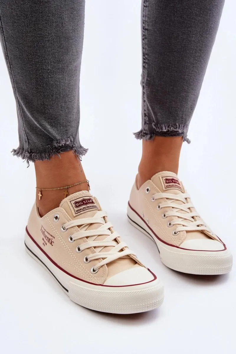 Clearance Damskie Trampki Big Star NN274236 Beżowe Damskie Trampki Damskie Big Star|Trampki Damskie Niskie