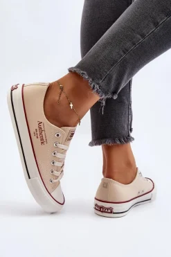 Clearance Damskie Trampki Big Star NN274236 Beżowe Damskie Trampki Damskie Big Star|Trampki Damskie Niskie