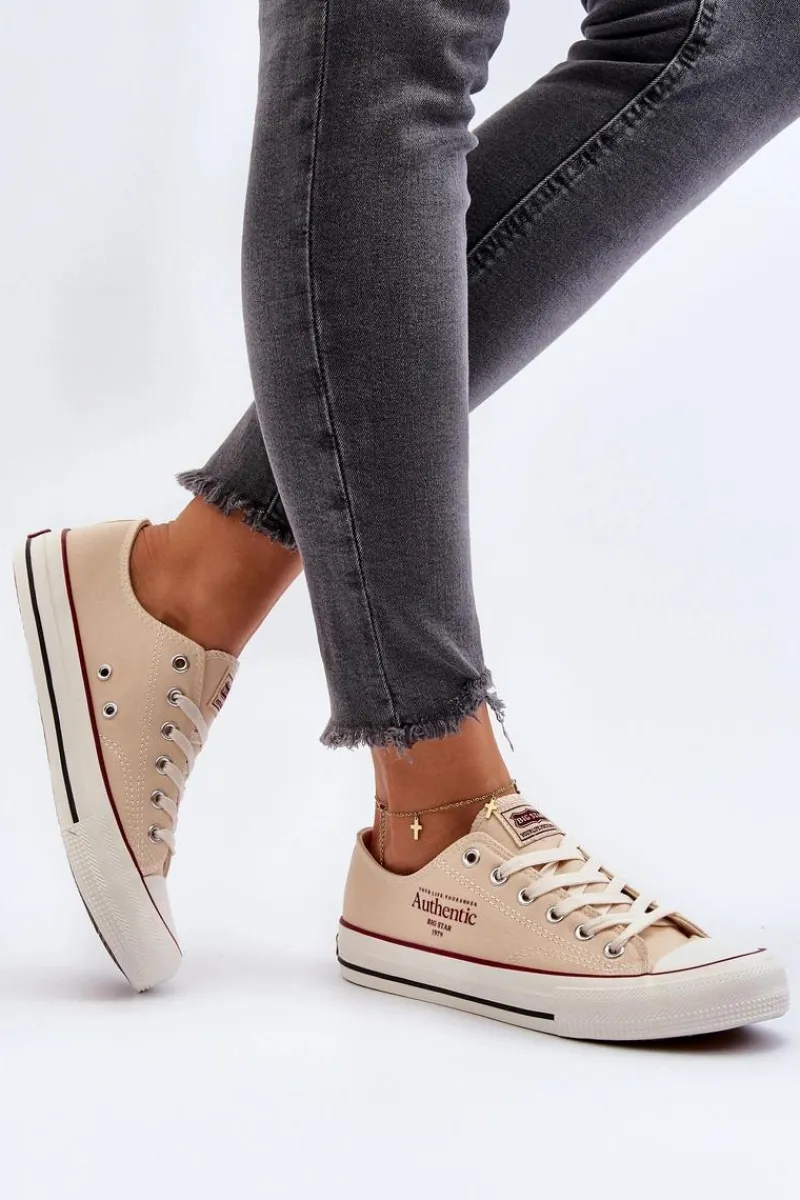 Clearance Damskie Trampki Big Star NN274236 Beżowe Damskie Trampki Damskie Big Star|Trampki Damskie Niskie